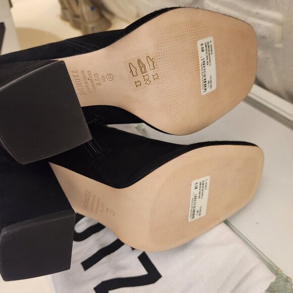 SCHUTZ "Rosalie" Suede Block Heeled Zip Booties. NIB. Size 6.5 - Picture 8 of 11